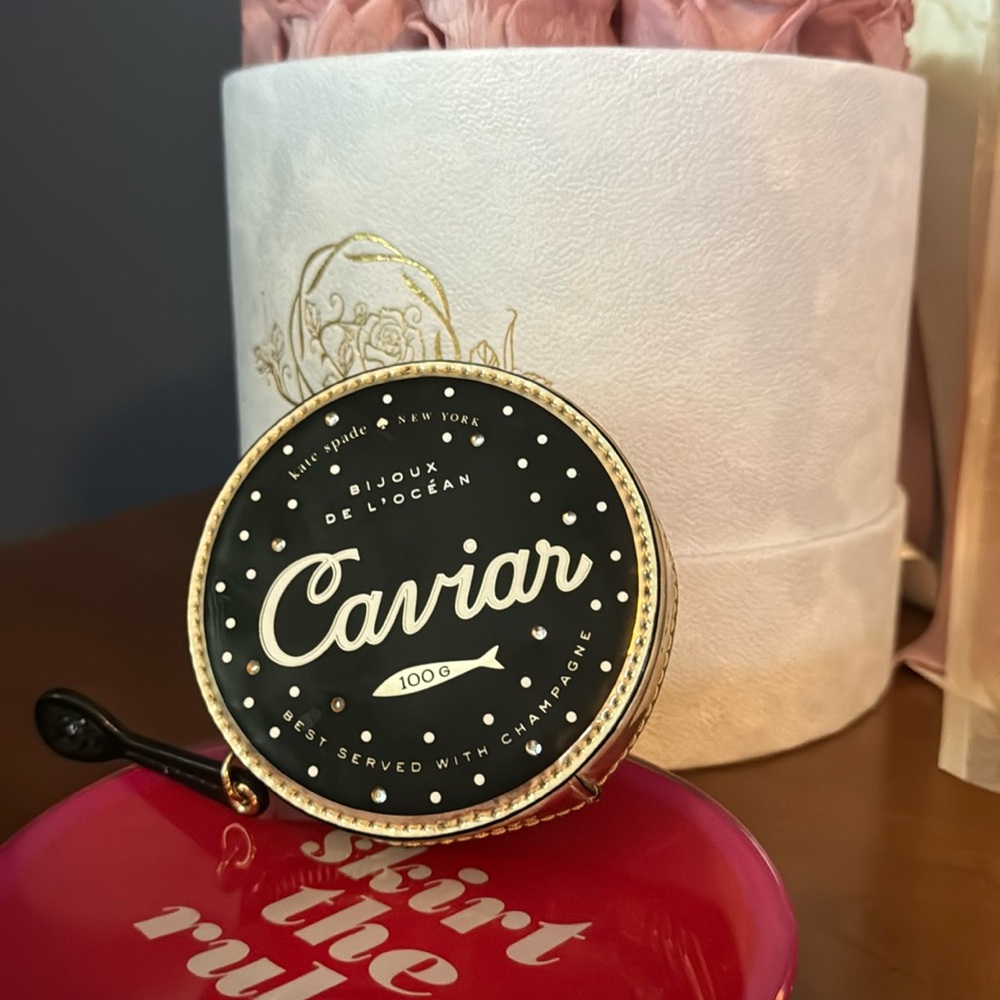 KATE SPADE Novelty Caviar Tin Coin Purse